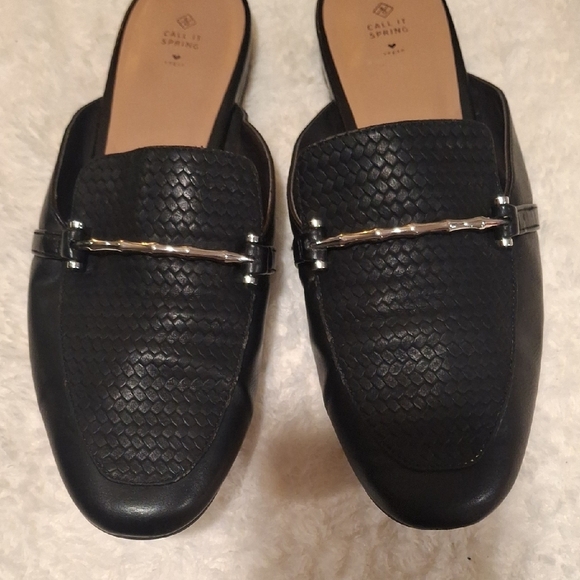 Call It Spring Black Mules with Gold Accent - Picture 4 of 7